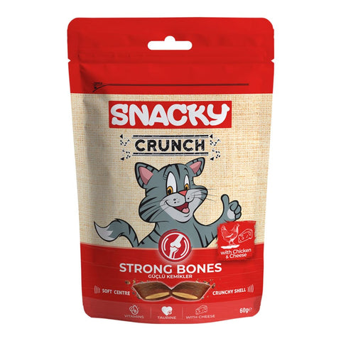 Snacky Crunch Strong Bones Cat Treat With Chicken And Cheese – 60 Gram