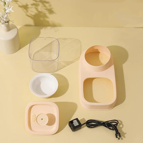 Square Fountain With Feeding Bowl For Pets