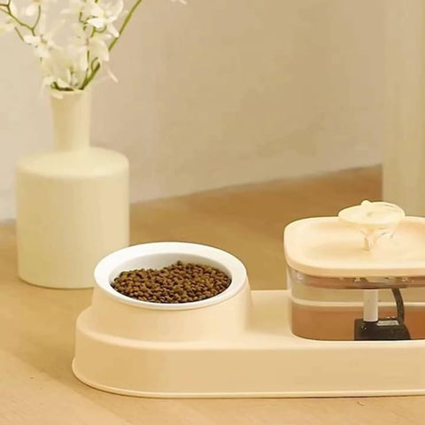 Square Fountain With Feeding Bowl For Pets