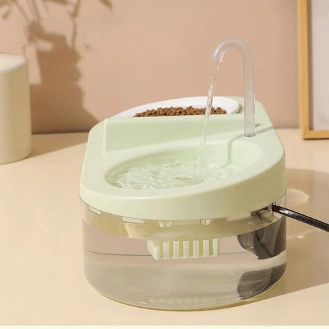 Oval Fountain With Feeding Bowl For Pets