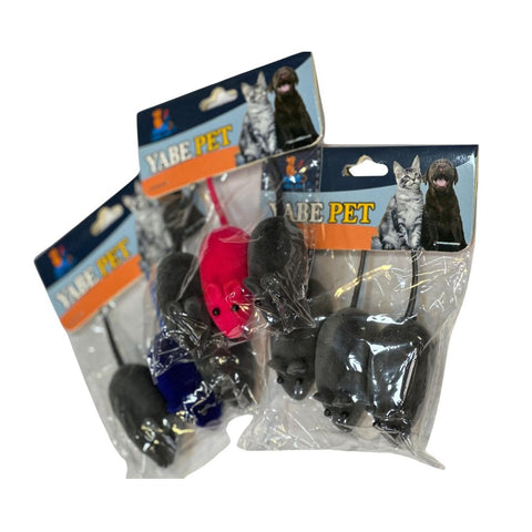 Black Mouse Toy For Cat (3 Pcs)