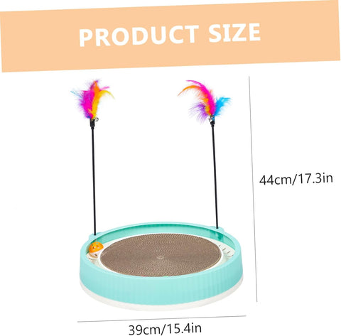 Round Scratching Post Toy With Fur Stick