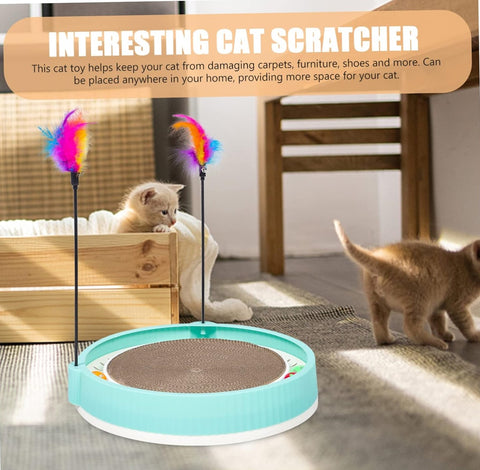 Round Scratching Post Toy With Fur Stick