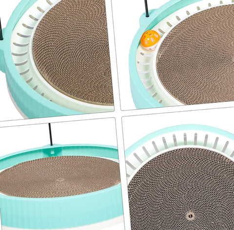 Round Scratching Post Toy With Fur Stick