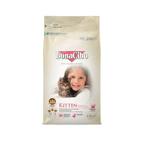 Bonacibo Kitten Food Chicken with Anchovy & Rice – 1.5 KG