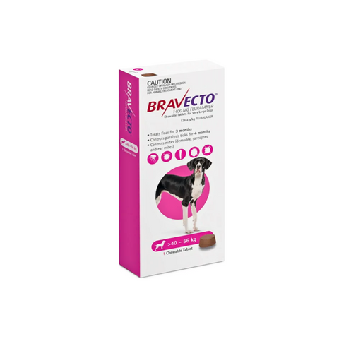 Bravecto packaging for dogs on a white background