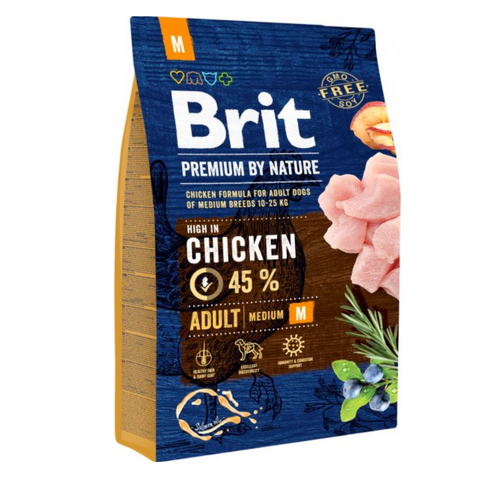 Brit Premium by Nature Chicken Formula For Adult Dog of Medium Breed – 1 kg