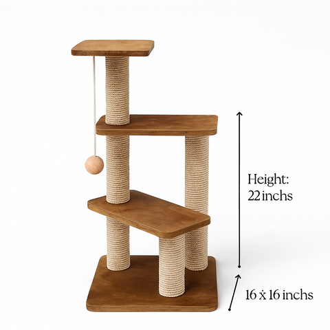 3-Tier Spiral Cat Scratcher Tower