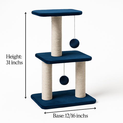 Three-Level Cat Scratcher Tower
