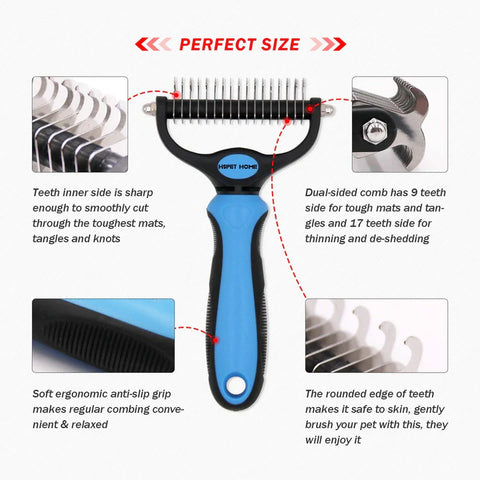 Pet Hair Dematting Comb for Cats and Dogs