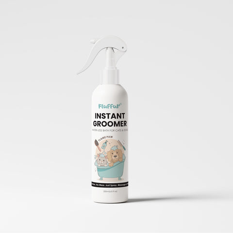 Fluf & Fur Instant Groomer bottle on a white background