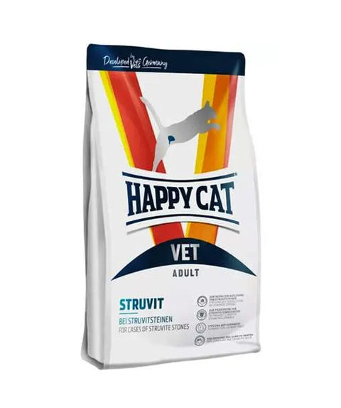 Happy Cat Vet Struvit cat food package on a white background