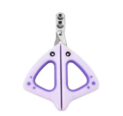 Purple butterfly-shaped tool with metallic accents on a white background