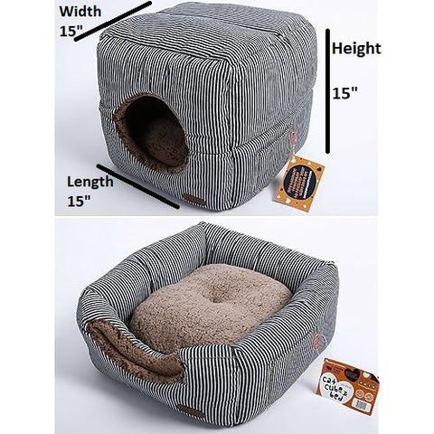 Pet bed with dimensions labeled on a white background