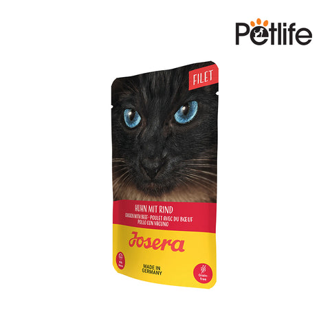 Cat food package with a black cat on the front, featuring the Petlife brand.