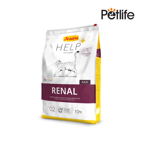 Josera Help Renal cat food package on a white background with Petlife logo.