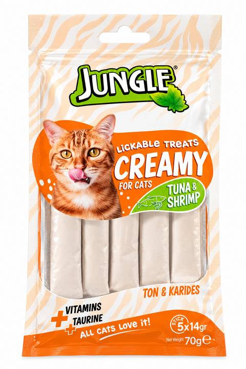 Jungle Creamy Lickable Treats For Cat – Tuna Shrimp 70g