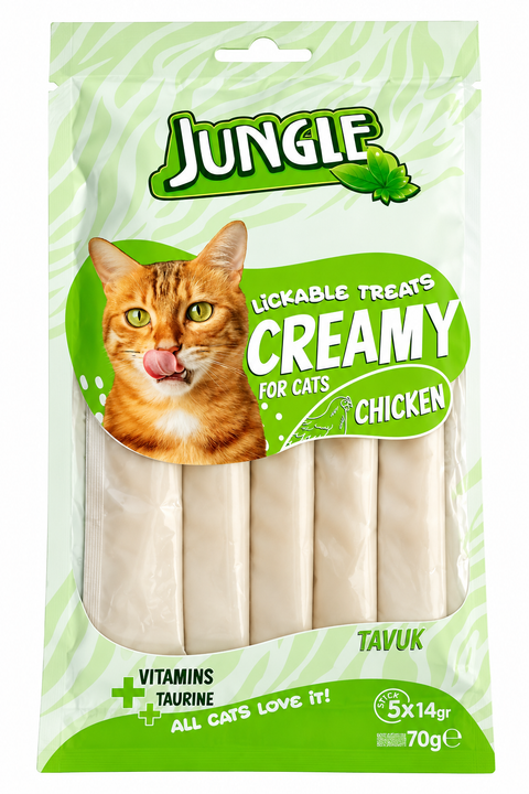 Jungle Creamy Lickable Treats For Cat – Chicken 70g