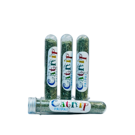 Three tubes of catnip labeled 'Catnip Palpat' on a white background