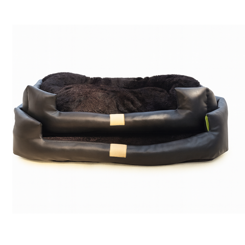 Luxury Faux Leather Pet Bed Set