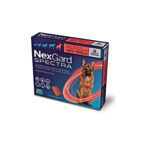 NexGard Spectra packaging for dogs on a white background