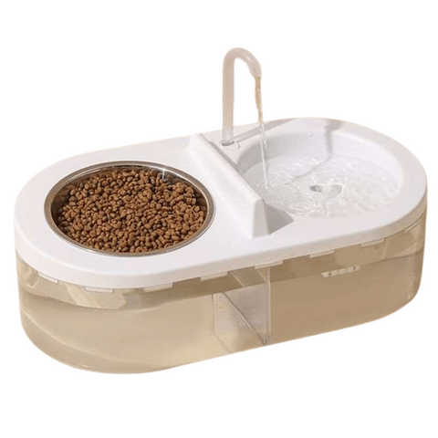 Oval Fountain With Feeding Bowl For Pets