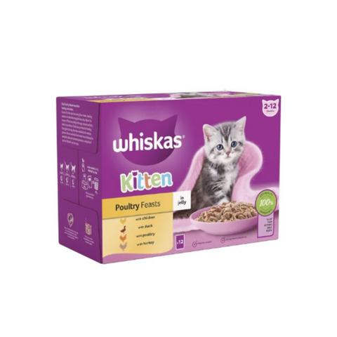 Whiskas Kitten Poultry Feast in Jelly – 85 g Pouch