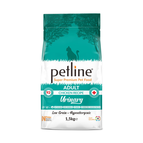 Petline adult chicken recipe urinary pet food bag on a white background