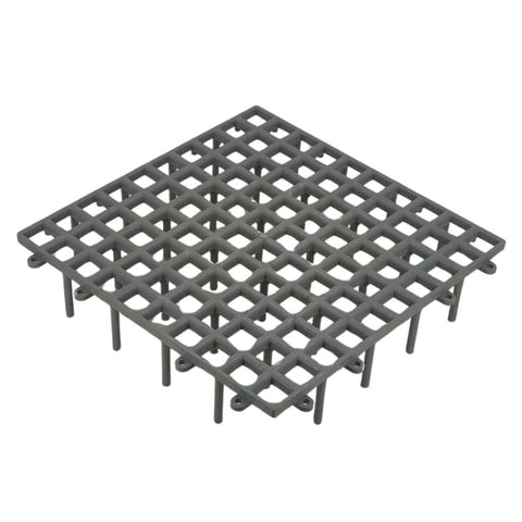 Gray grid-like structure on a white background