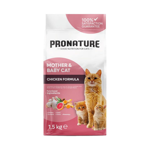 Pronature Mother & Baby Cat Chicken Formula packaging on a white background
