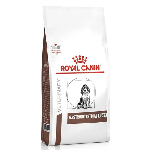 Royal Canin Veterinary Gastrointestinal Puppy food bag on a white background