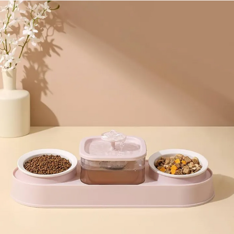 Fountain With Double Round Bowl For Pets