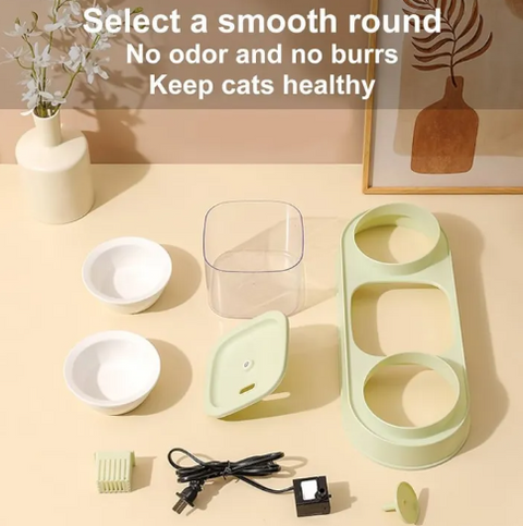 Fountain With Double Round Bowl For Pets