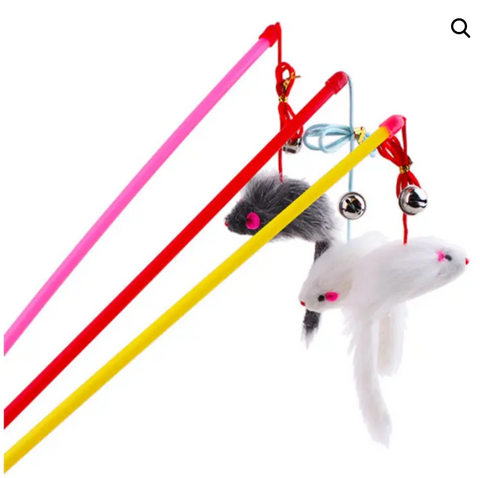 Plastic Mouse Stick For Cats