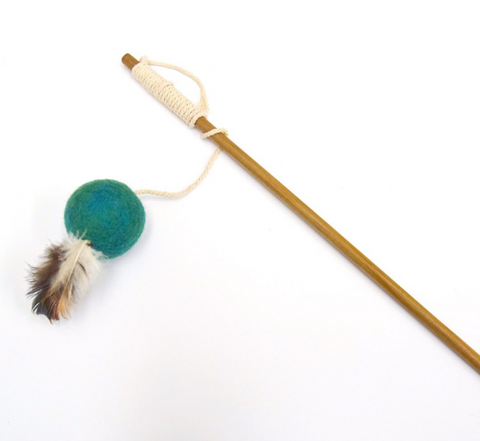 Aesthetic Wooden Ball Toy Stick For Cat's Playing