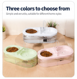 Oval Fountain With Feeding Bowl For Pets
