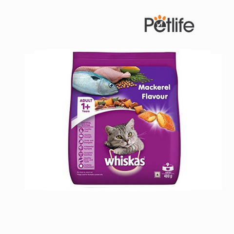 Whiskas 1+ Adult Dry Cat Food Mackerel Flavor