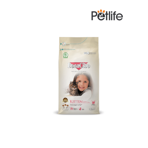 Bonacibo Kitten Food Chicken with Anchovy & Rice – 1.5 KG