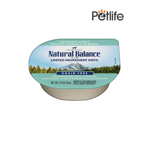 Natural Balance Grain Free Chicken And Sweet Potato Recipe in Broth Tray / 78 Gram