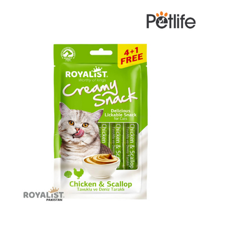Royalist Creamy Snack Pack Chicken And Scallop / Cat Treat – 75 Gram