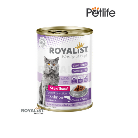 Royalist Wet Food Chunk Cat Salmon for Neutered Cats / Cat Tin – 400 GM