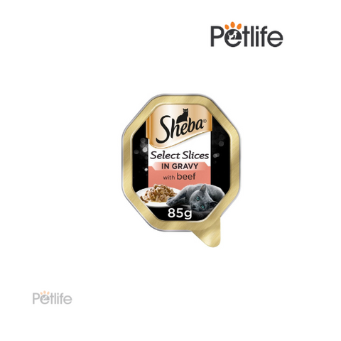 Sheba Select Slices Tray In Gravy With Beef – 85 Gram