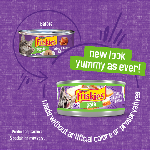 Friskies Pate Turkey & Giblets Dinner Wet Cat Food 156g