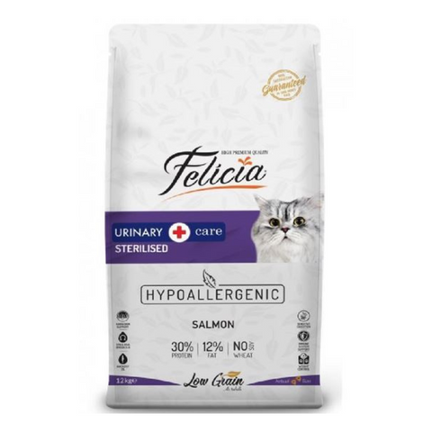 Felicia Low Grain Sterilized Urinary Cat Food with Salmon - 12 KG