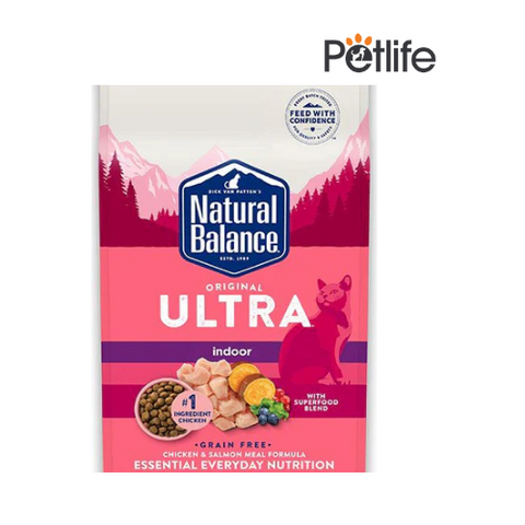 Natural Balance Dry Cat Food / Indoor Grain Free Chicken and Salmon Meal Formula – 2.72 KG