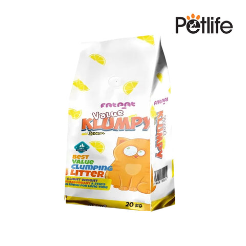 Package of Volume Klumpy cat litter with Petlife branding on a white background