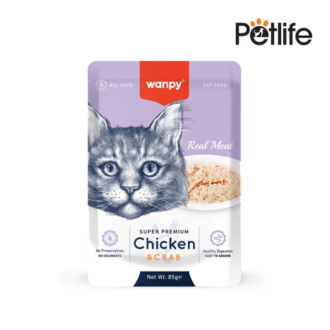 Wanpy Adult Cat Wet Food With Chicken & Crab - 85G