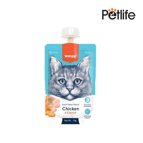 Wanpy Cat Lickable/ Creamy Treats With Chicken & Carrot - 90G