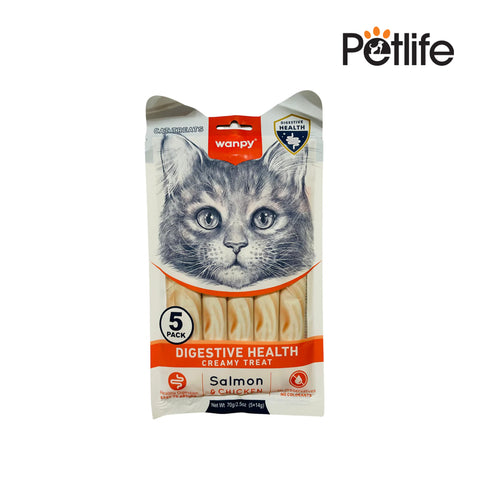 Pack of cat treats with a visible brand logo on a white background