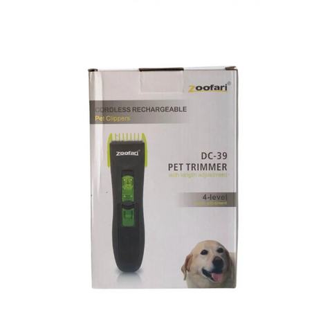 Zoofari DC-39 Pet Trimmer packaging with a dog on a white background